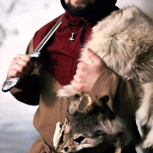Vista 6 de Collar de martillo vikingo colgante nórdico de Mjolnir con cuervo amuleto pagano celta