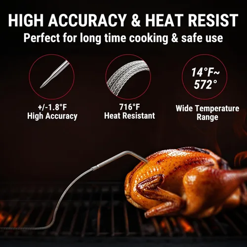 Vista 11 de TempPro TempSync - Termómetro de carne Bluetooth de 450 pies para horno con 2 sondas