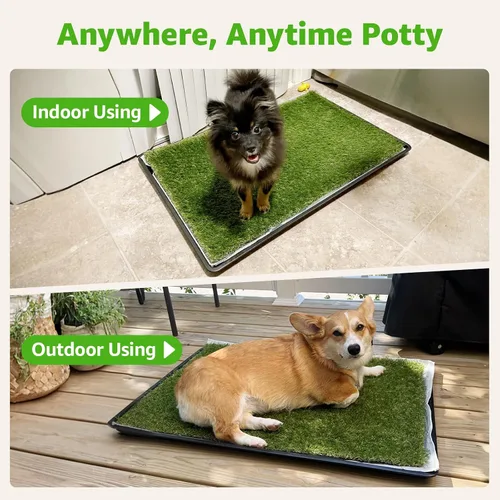 Vista 7 de Parche grande de hierba para perros, cajas de arena para perros, césped artificial para entrenamiento de mascotas, almohadilla lavable para orina