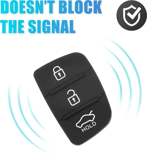 Vista 5 de X AUTOHAUX 3 botón coche remoto Fob caso inserto de goma almohadilla teclado reemplazo para Hyundai