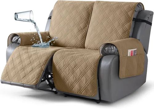 Vista 31 de TAOCOCO Fundas para Sillón de Dos Plazas Reclinable 100% Impermeables, Fundas Divididas para Loveseat Reclinable, Funda Antideslizante para Sofá