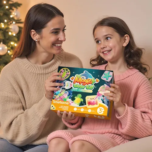 Vista 9 de Timetome Kit de Juguete Elfo de Agua Mágico para Niños – 20 Geles (11 Normales + 6 Brillantes + 3 con Purpurina) y 10 Moldes Fabricante de Squishy