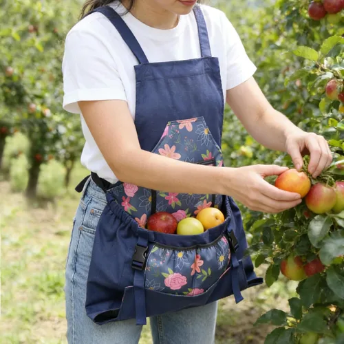 Vista 6 de Gardening Apron with Quick Release Pockets for Women and Men, Water Resistant Picking Pouch