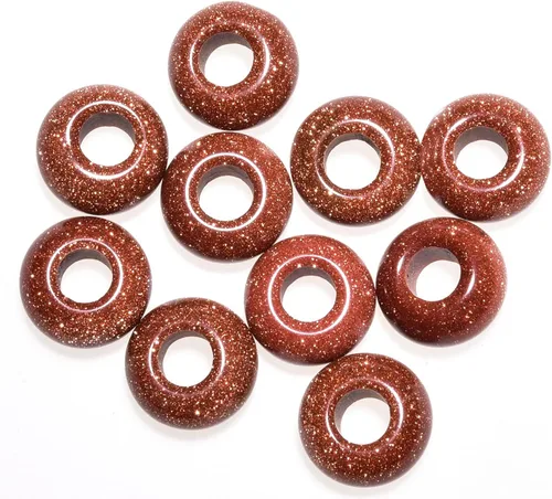 Vista 26 de Cuentas de piedra natural de agujero grande (0.23 a 0.236 pulgadas) pulidas Rondelle cuentas de piedras preciosas europeas para pulseras de dijes
