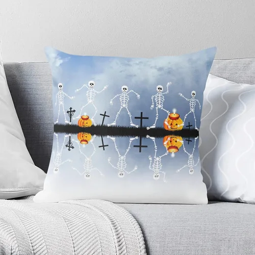 Vista 10 de POPCUSTOMS Fundas de almohada personalizadas de Halloween con fotos impresas de dos lados, fundas de almohada personalizadas, regalos para sofá