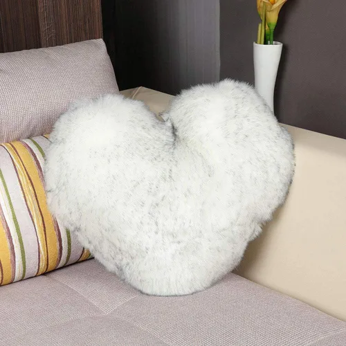 Vista 12 de Almohada mullida de piel sintética con inserto en forma de corazón, cojín decorativo de lujo para sofá, dormitorio, sala de estar