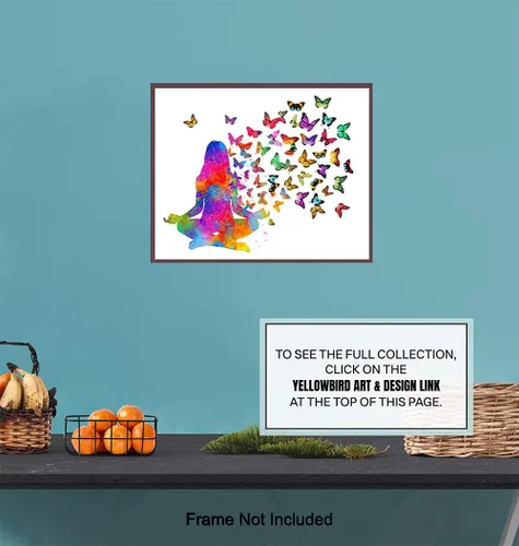 Vista 7 de Decoración de meditación – Decoración de budismo zen – Arte de pared de yoga – Regalos de meditación de la nueva era para mujeres – Arte de pared