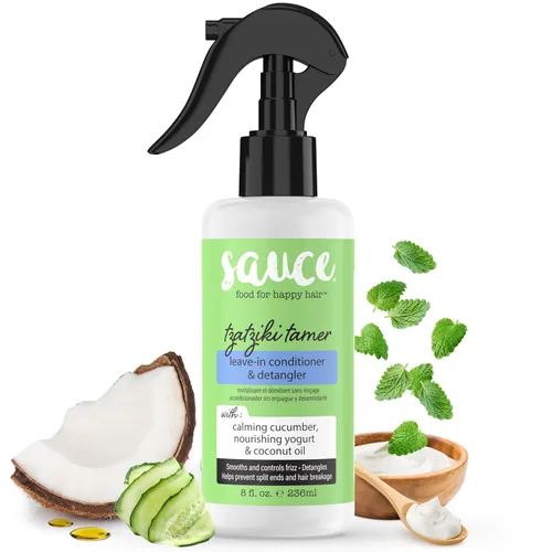 Vista 14 de SAUCE BEAUTY Creamy House Dressing - Acondicionador para cabello rizado, cabello fino a medio, desenredante para el control del encrespamiento