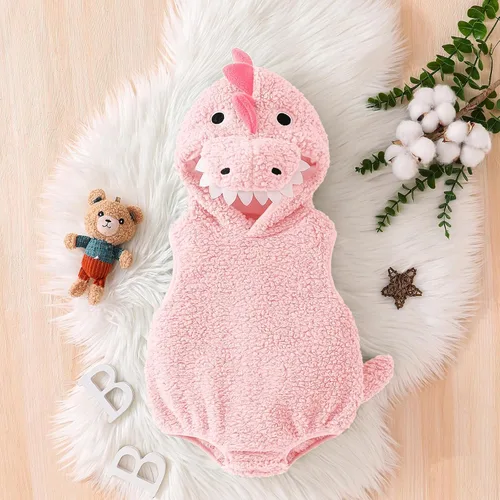 Vista 2 de Mameluco con capucha para bebé niña y niño, disfraz de Halloween Rosa