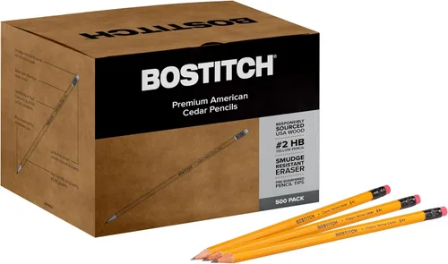 Vista 13 de Bostitch Office Premium #2 Lápices de madera de cedro americano, preafilados, grafito HB, paquete de 12