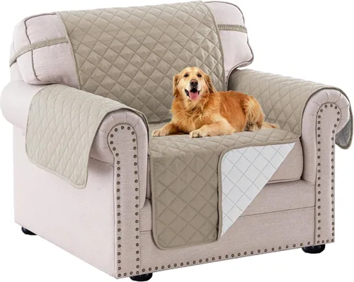 Vista 13 de PrinceDeco Funda de sofá para perros, lavable y reversible, apta para mascotas, resistente al agua, protector de muebles con correas elásticas