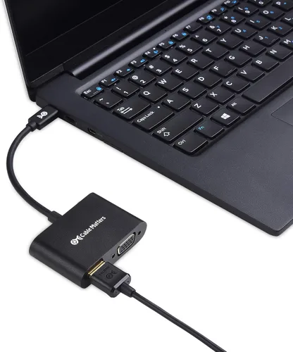 Vista 6 de Cable Matters Adaptador USB C a HDMI VGA de aluminio para Surface Pro 7, MacBook Pro, Dell XPS 13 y más, compatible con Thunderbolt 4 / USB4