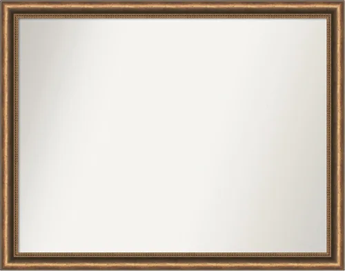 Vista 91 de Amanti Art Espejo de baño de bronce para sobre fregadero, 24 x 24 pulgadas, espejo de tocador cuadrado estrecho de bronce Manhattan, marco de madera
