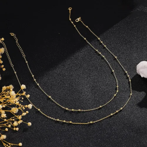 Vista 7 de Gargantilla de perlas para mujer, delicada cadena de perlas chapada en oro de 14 quilates, joyería de oro simple y moderna, regalo para niñas