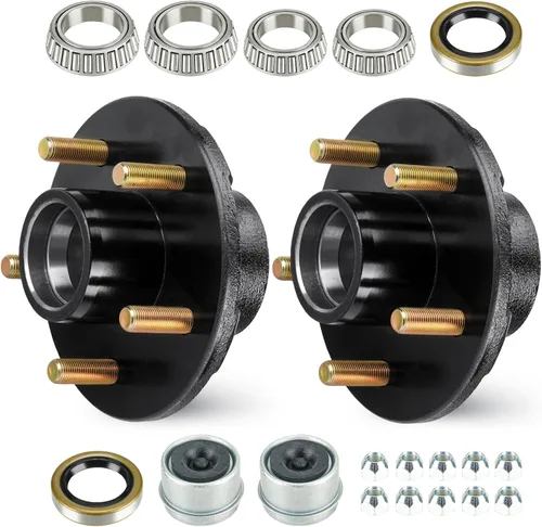 Vista 11 de SEHNSUCHT Kit de Cubo Tensor de Rueda de Remolque, 5 Agujeros, Cubo Tensor de Perno de 4.5" para Ejes de Remolque de 3500lb, Compatible con Eje