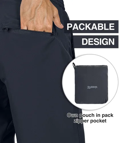 Vista 5 de 33,000ft Pantalones cortos de golf para hombre de 9 pulgadas de entrepierna, de secado rápido, cintura elástica, corte clásico, con cordón
