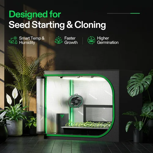 Vista 9 de VIVOSUN - Kit de tienda de campaña clon de 24 x 16 x 20 pulgadas, para germinación de plantas, clonación