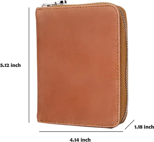 Vista 19 de boshiho Cartera con bloqueo RFID de 24 ranuras para tarjetas de crédito, de piel auténtica, organizador de múltiples tarjetas, con cremallera