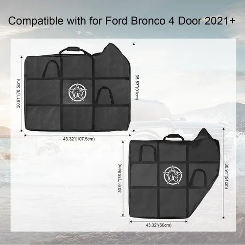 Vista 7 de Bolsas de almacenamiento de protección de puerta compatibles con Ford