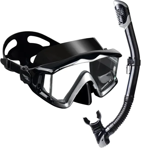 Vista 23 de Máscara de buceo Pano 3 para adultos, máscara de esnórquel de vidrio templado, máscara de natación antivaho sin fugas, gafas de natación con Azul