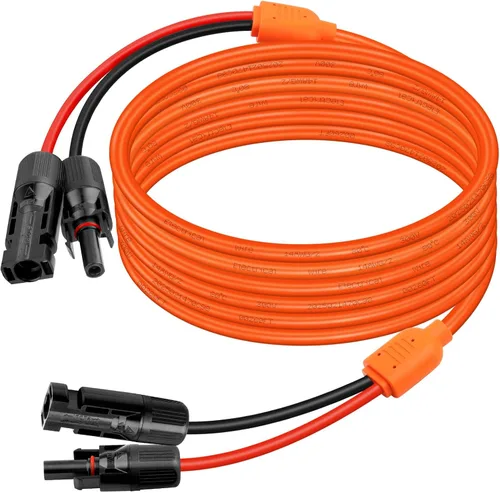 Vista 12 de XRDS -RF Cable de extensión solar de 5 pies, cobre estañado de 14AWG con conectores de panel solar, cables de derivación rojo y negro de 10AWG