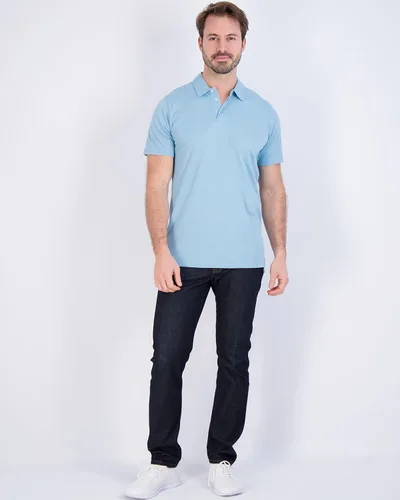 Vista 5 de Real Essentials 3 Pack: Polo de manga corta de jersey de algodón transpirable de secado rápido para hombre casual