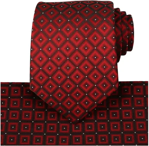 Vista 83 de KissTies Mens Checkered Tie Set Solid Color Festive Necktie + Pocket Square