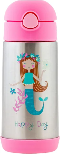 Vista 24 de Stephen Joseph Botellas de acero inoxidable de doble pared, botella de agua aislada para niños pequeños, botella aislada al vacío con popote, Abeja