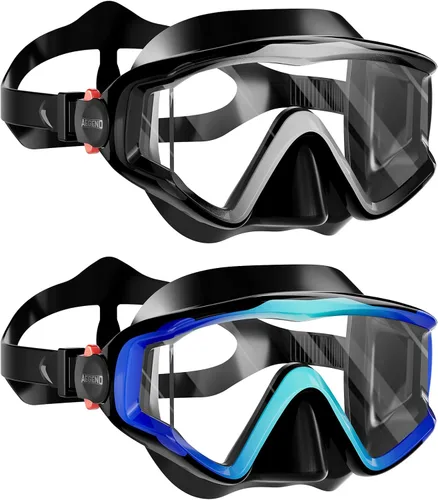 Vista 10 de Aegend Gafas de natación para adultos y niños, gafas de visión amplia de 220° para nadar