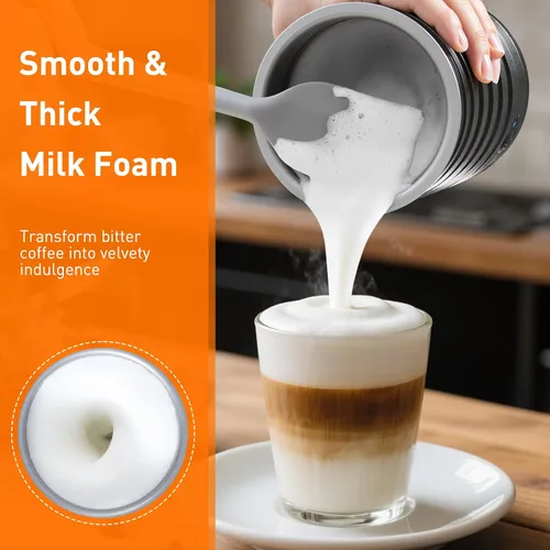 Vista 3 de Espumador de leche eléctrico Secura, vaporizador automático de leche, máquina de espuma caliente y fría 4-EN-1 - 8.4oz/240ml calentador de leche