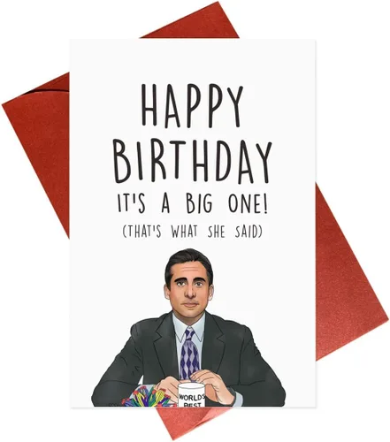 Vista 7 de Gonzey Tarjeta de cumpleaños de The Office, tarjeta de cumpleaños de Dwight Schrute, tarjetas de cumpleaños de programas de televisión para él y ella