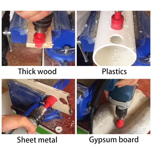 Vista 3 de Taladro de sierra de agujero de 1"/25 mm HSS bimetálica para madera, plástico y aluminio, herramienta de taladro eléctrico para perforar tablas
