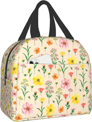 Vista 17 de Nerxy Lonchera a cuadros de búfalo azul, moderna, 8 x 5 x 8.5 pulgadas, suave bolsa de almuerzo para mujeres, niños, adultos, trabajo, escuela