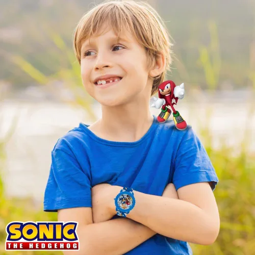 Vista 4 de Reloj digital para niños de Sonic The Hedgehog – Pantalla LED intermitente, hora fácil de leer, correa ajustable y diseño de personajes de Sonic