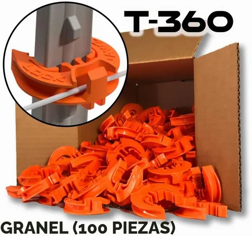 Vista 2 de Lock Jawz T-360 Electric Fence T-Post Aislador - Naranja (Cantidad a granel: 100)