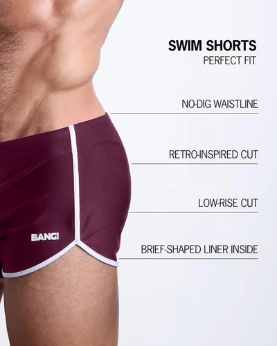 Vista 5 de Bang Traje de baño para hombre, traje de baño de ajuste sexy, traje de baño retro