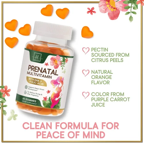 Vista 7 de Vitaminas prenatales para mujeres – Multivitamínico completo para el embarazo – Ácido fólico, Omega 3 DHA, colina, vitamina D – Apoyo esencial