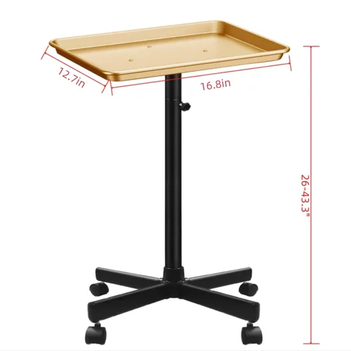 Vista 2 de Retain Time Bandeja de salón de aluminio de alta calidad, bandeja ajustable resistente a la corrosión que se utiliza para bandeja de tatuaje Negro +