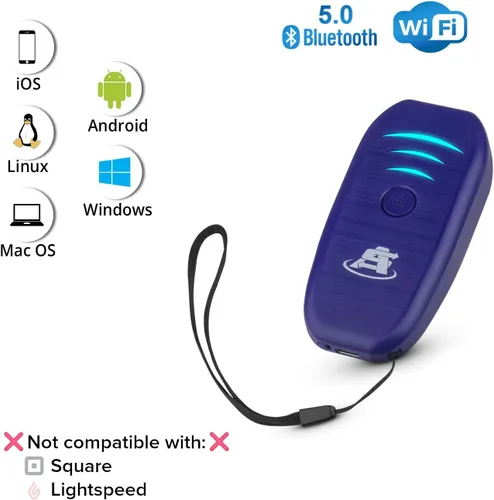 Vista 2 de ScanAvenger Escáner de código de barras Bluetooth portátil mini inalámbrico: escáneres manuales - Pistola de escaneo 1D inalámbrica y recargable