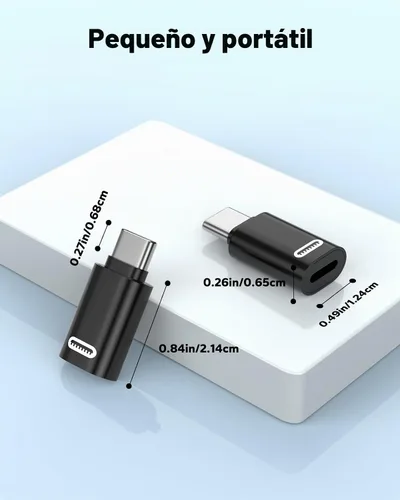 Vista 9 de MoKo - Adaptador Lightning a USB-C para iPhone Duo 18, 17, 16, 15, paquete de 2 PD negro