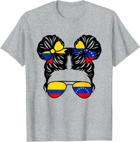 Vista 52 de Camiseta Half Colombian Half Venezolan Girl Colombia Kids Heritage, Gris