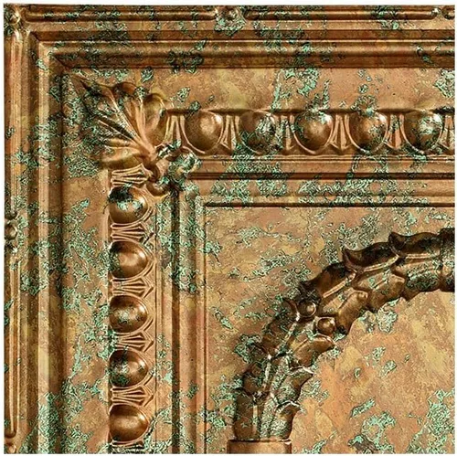 Vista 34 de FASÄDE Rosette - Panel de techo decorativo de vinilo adhesivo de 2 x 4 pies en bronce antiguo (paquete de 5)