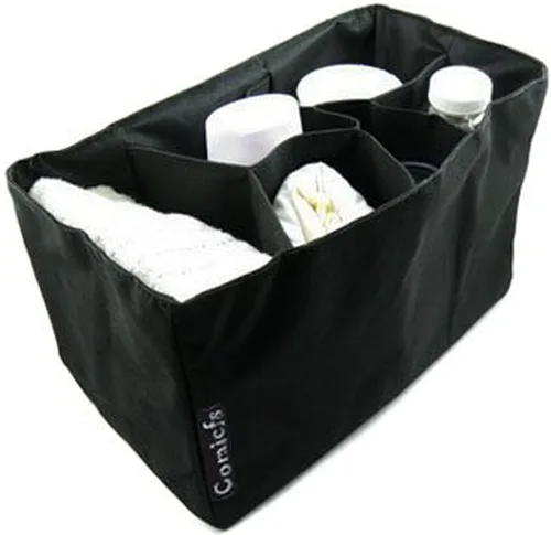 Vista 6 de Comicfs Organizador de inserción de bolsa de pañales para bebé (Dimensiones: 12 X 6.4 X 8 pulgadas, Negro)