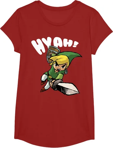 Vista 3 de Nintendo Legend of Zelda Link Hyah Poster - Camiseta pequeña Azul Marino