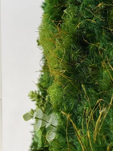 Vista 6 de Luxury Round Framed with Light Green Moss Art Luxury Vertical Garden Wall Designed Home Decor Office Commercial