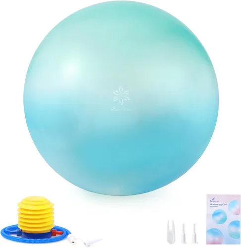 Vista 9 de Sportneer Pelota de ejercicio extra gruesa – Pelota de yoga de 25.6 pulgadas con bomba rápida – Silla de bola de fitness resistente a estallidos