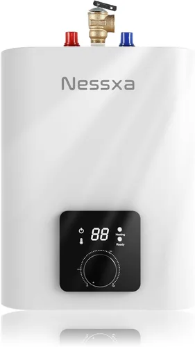 Vista 10 de Calentador de agua eléctrico de 1.6 galones, 1500 W bajo el fregadero, calentador de agua caliente bajo demanda, punto de uso montado en la pared
