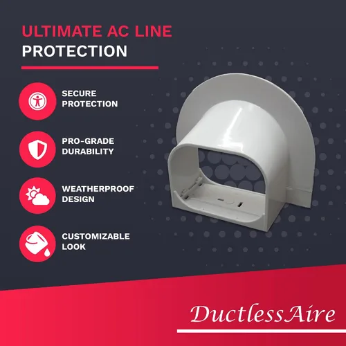 Vista 4 de DuctlessAire Mini Split Line Set Cover – Cubiertas de línea para condensador Mini Split, sistemas de aire central, HVAC, bombas de calor y más