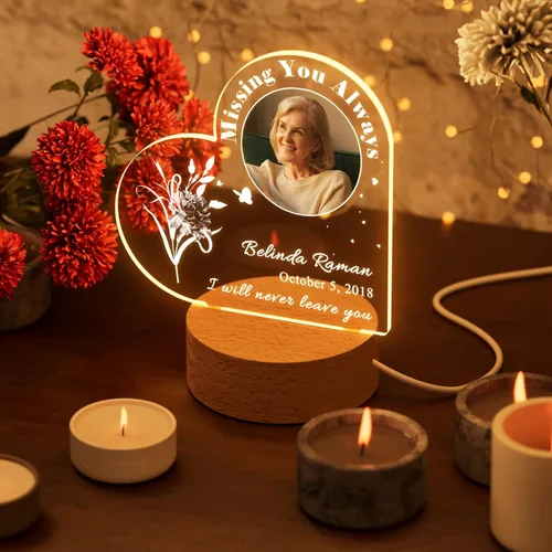 Vista 2 de Regalos conmemorativos personalizados, regalos de condolencias personalizados por la pérdida de mamá en memoria de un ser querido, marcos de fotos
