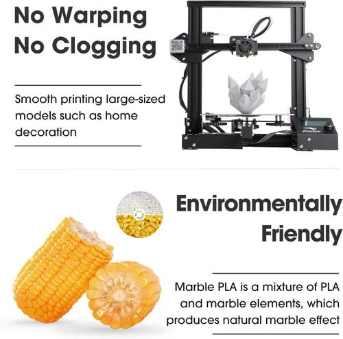 Vista 5 de eSUN Filamento PLA de mármol de 0.069 in, carrete de 2.2 lbs, filamento de impresión 3D para impresoras 3D, color mármol